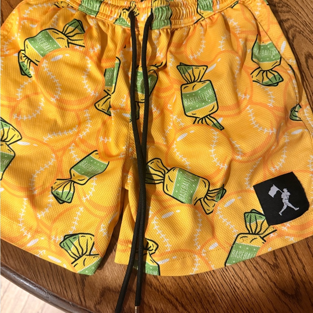 Kids Yellow Candy Print Shorts